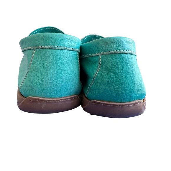 L'Artigiano Sorrentino Teal Green Leather Italian Penny Loafers Size EU 38 - Picture 6 of 11